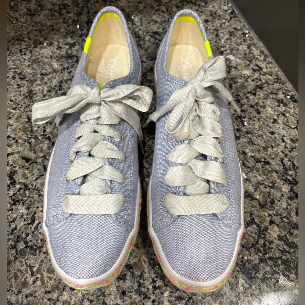Keds Triple Kick Summer Foxing Embroidered Platform Sneaker Size 8 - Picture 5 of 9